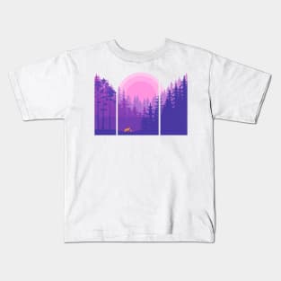 Foxes Love - Purple Kids T-Shirt